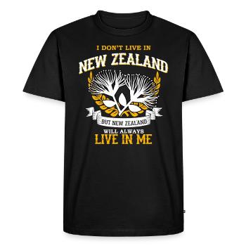 nouvelle-Zélande - T-shirt Premium bio Homme - noir - Devant - Nico (187cm)