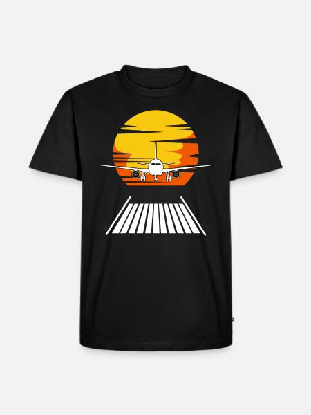 Flugzeug Pilot - Männer Premium Bio T-Shirt - Schwarz