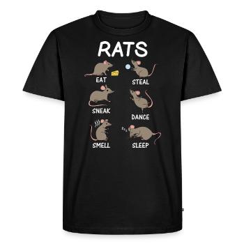 Rat lovers rat - Men's Premium Organic T-Shirt - black - Front - Nico (187cm)