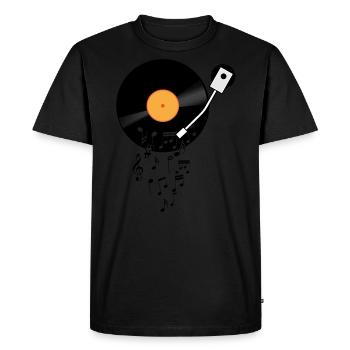 Schallplatte - Männer Premium Bio T-Shirt - Schwarz - Vorne - Nico (187cm)