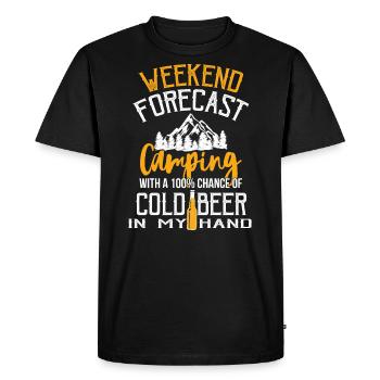 Camping tents gift motorhome beer - Men's Premium Organic T-Shirt - black - Front - Nico (187cm)