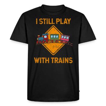 Conducteur / conductrice de train conducteur / conductrice de train - T-shirt Premium bio Homme - noir - Devant - Nico (187cm)