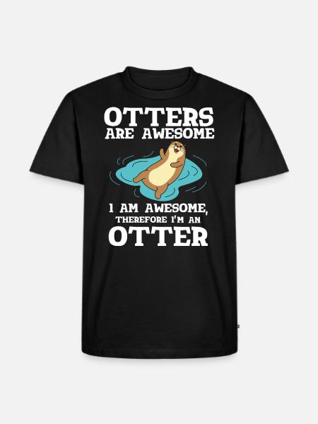 otter - Männer Premium Bio T-Shirt - Schwarz