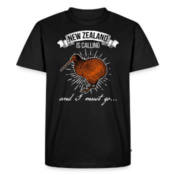 nouvelle-Zélande - T-shirt Premium bio Homme - noir - Devant - Nico (187cm)