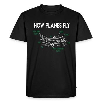 aviation engineer aerospace engineering airplane - Men's Premium Organic T-Shirt - black - Front - Nico (187cm)