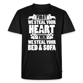 dachshund - Men's Premium Organic T-Shirt - black - Front - Nico (187cm)