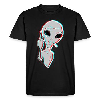 alien smoking - Men's Premium Organic T-Shirt - black - Front - Nico (187cm)