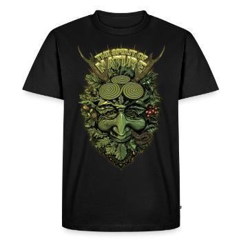 The Spirit of Nature II - Männer Premium Bio T-Shirt - Schwarz - Vorne - Nico (187cm)
