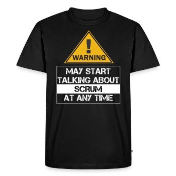 May start talking about Scrum at any time - Men's Premium Organic T-Shirt - black - Front - Nico (187cm)