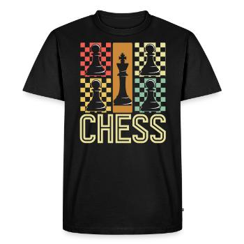 Échecs Chess avec échiquier - T-shirt Premium bio Homme - noir - Devant - Nico (187cm)