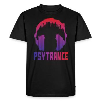 Psytrance headphones Psychedelic psytrance - Men's Premium Organic T-Shirt - black - Front - Nico (187cm)