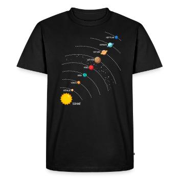 Galaxies étoiles solaires en ligne - T-shirt Premium bio Homme - noir - Devant - Nico (187cm)