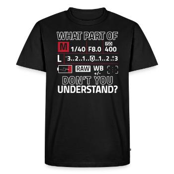 Photographers camera aperture photography - Men's Premium Organic T-Shirt - black - Front - Nico (187cm)