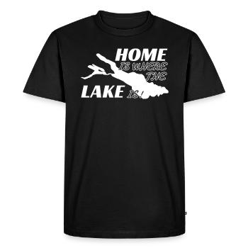 Lake Constance Home is where the lake is - Men's Premium Organic T-Shirt - black - Front - Nico (187cm)