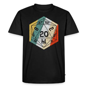 Role Playing Dice D20 vintage board game - Men's Premium Organic T-Shirt - black - Front - Nico (187cm)