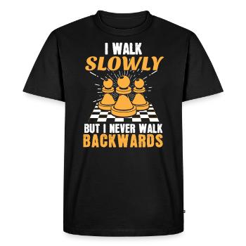 Chess Chessboard Je marche lentement mais jamais en arrière - T-shirt Premium bio Homme - noir - Devant - Nico (187cm)