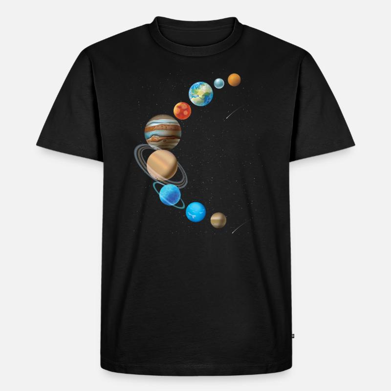 Sonnensystem in Sichelform - Männer Premium Bio T-Shirt - Schwarz
