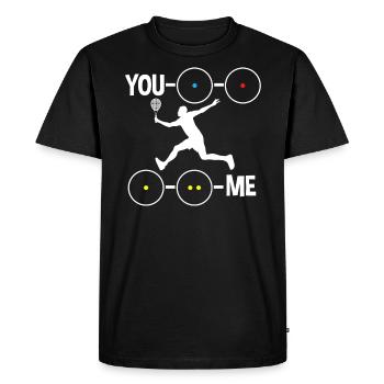 Squash ball Squasher racquetball Vous et moi - T-shirt Premium bio Homme - noir - Devant - Nico (187cm)