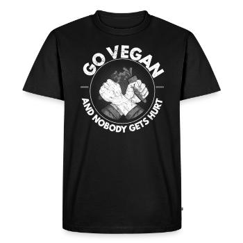 Devenez végétalien et personne ne se blesse les végétariens végétaliens - T-shirt Premium bio Homme - noir - Devant - Nico (187cm)