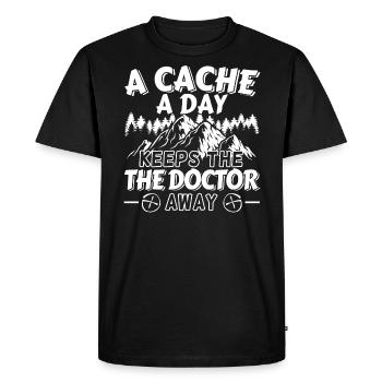 A Cach a Day Geochaching Geochache Geocache - Men's Premium Organic T-Shirt - black - Front - Nico (187cm)