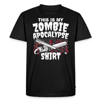Apocalypse zombie chasseur de zombies Halloween - T-shirt Premium bio Homme - noir - Devant - Nico (187cm)