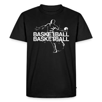 Joueur de basket-ball joueur de basket-ball - T-shirt Premium bio Homme - noir - Devant - Nico (187cm)