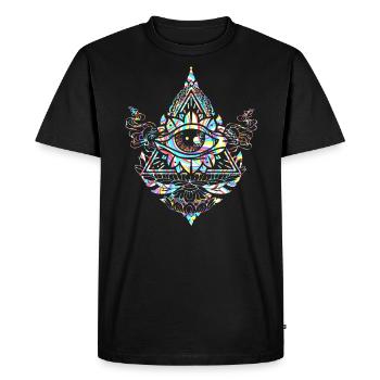 Darkpsy Psytrance Goa Psychedelic Mandala - Men's Premium Organic T-Shirt - black - Front - Nico (187cm)