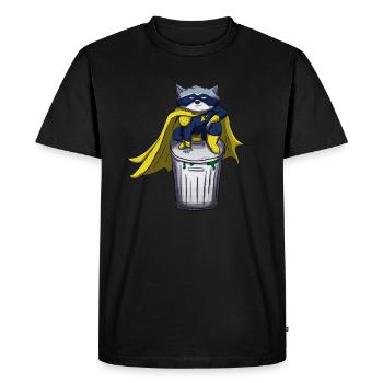 Trash Panda Raccoon Super Racoon avec poubelle - T-shirt Premium bio Homme - noir - Devant - Nico (187cm)