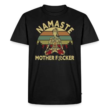 Yoga Dire Namaste Mère Om Relaxation Goa - T-shirt Premium bio Homme - noir - Devant - Nico (187cm)