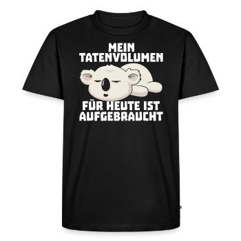 Offizielles Schlafshirt Tatenvolumen Koala Bär - Männer Premium Bio T-Shirt - Schwarz - Vorne - Nico (187cm)