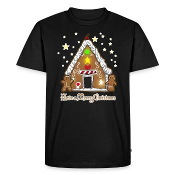 Maison de pain d'épice de Noël Passez un joyeux Noël - T-shirt Premium bio Homme - noir - Devant - Nico (187cm)