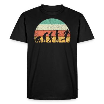 Rugby vintage évolution du joueur de rugby homme - T-shirt Premium bio Homme - noir - Devant - Nico (187cm)