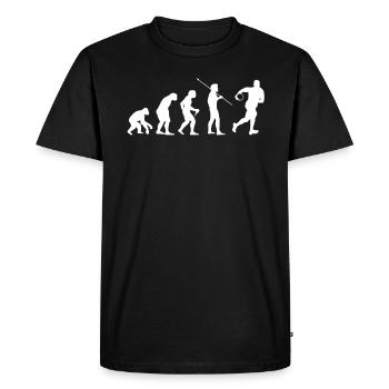 Evolution du rugby du joueur de rugby homme - T-shirt Premium bio Homme - noir - Devant - Nico (187cm)