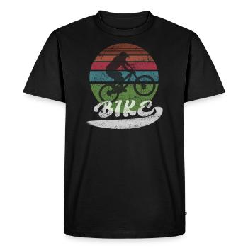 Bike Mountain Bike MTB Jersey Downhill Vintage - Men's Premium Organic T-Shirt - black - Front - Nico (187cm)