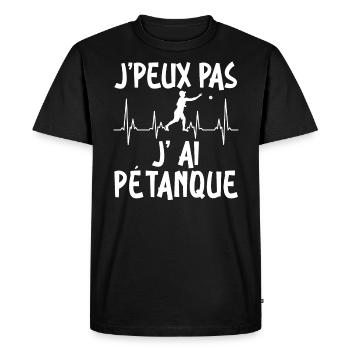I Can't I'm Playing Pétanque Boccia Boules - Men's Premium Organic T-Shirt - black - Front - Nico (187cm)