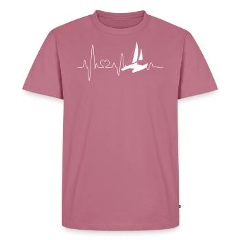 Catamaran sailing heartbeat double hull boat - Men's Premium Organic T-Shirt - mauve - Front - Nico (187cm)