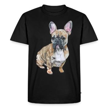 Français Bouledogue - T-shirt Premium bio Homme - noir - Devant - Nico (187cm)
