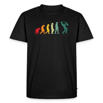 Saxophone Evolution Saxophone Player Jazz Saxophone - Men's Premium Organic T-Shirt - black - Front - Nico (187cm)