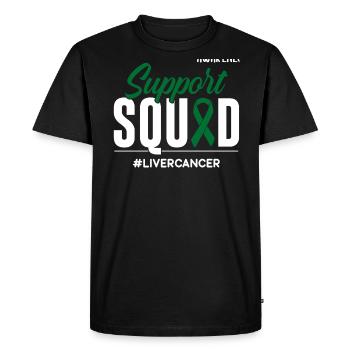 Support Squad Cancer Liver Cancer Awareness - Men's Premium Organic T-Shirt - black - Front - Nico (187cm)