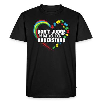 Ne jugez pas ce que vous ne comprenez pas l’autisme - T-shirt Premium bio Homme - noir - Devant - Nico (187cm)