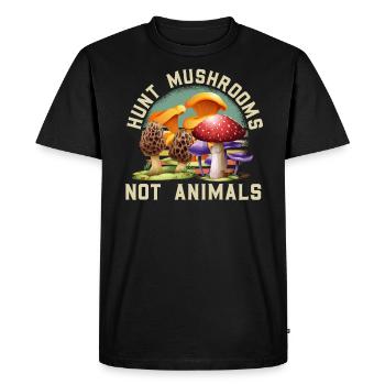 Chasse Champignons non animaux Mycologie Recherche de nourriture - T-shirt Premium bio Homme - noir - Devant - Nico (187cm)