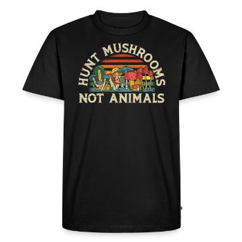 Chasse Champignons non animaux Mycologie Recherche de nourriture - T-shirt Premium bio Homme - noir - Devant - Nico (187cm)