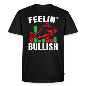Feeling Bullish Stock Market Trading Day Exchange - Men's Premium Organic T-Shirt - black - Front - Nico (187cm)