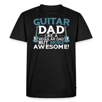 Guitar Dad Guitarist Papa musicien fête des pères - T-shirt Premium bio Homme - noir - Devant - Nico (187cm)