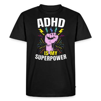 Le TDAH est ma superpuissance embrasser neurodiversité - T-shirt Premium bio Homme - noir - Devant - Nico (187cm)