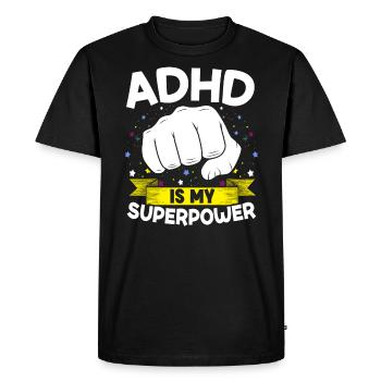 Le TDAH est ma superpuissance embrasser neurodiversité - T-shirt Premium bio Homme - noir - Devant - Nico (187cm)