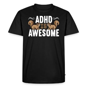 ADHD Squirrel Embrace Neurodiversity - Men's Premium Organic T-Shirt - black - Front - Nico (187cm)