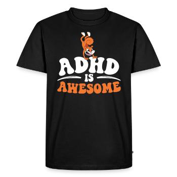 ADHD Squirrel Embrace Neurodiversity - Men's Premium Organic T-Shirt - black - Front - Nico (187cm)