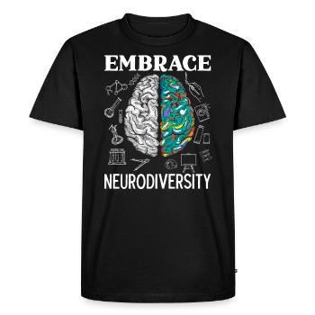 Embrace Neurodiversity ADHD Awareness Hyperfocus - Men's Premium Organic T-Shirt - black - Front - Nico (187cm)