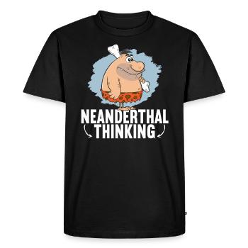 Neanderthal Thinking Caveman - Men's Premium Organic T-Shirt - black - Front - Nico (187cm)